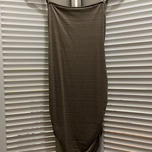 Ruched Midi Dress with Open Back